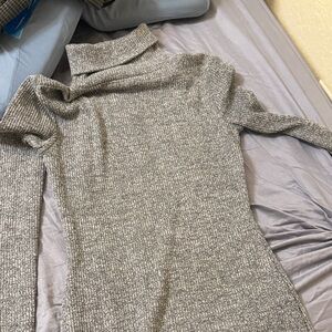 Gray Turtleneck Sweater dress